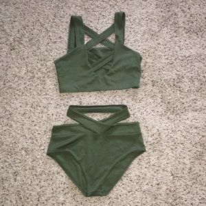 criss cross two piece swimwear